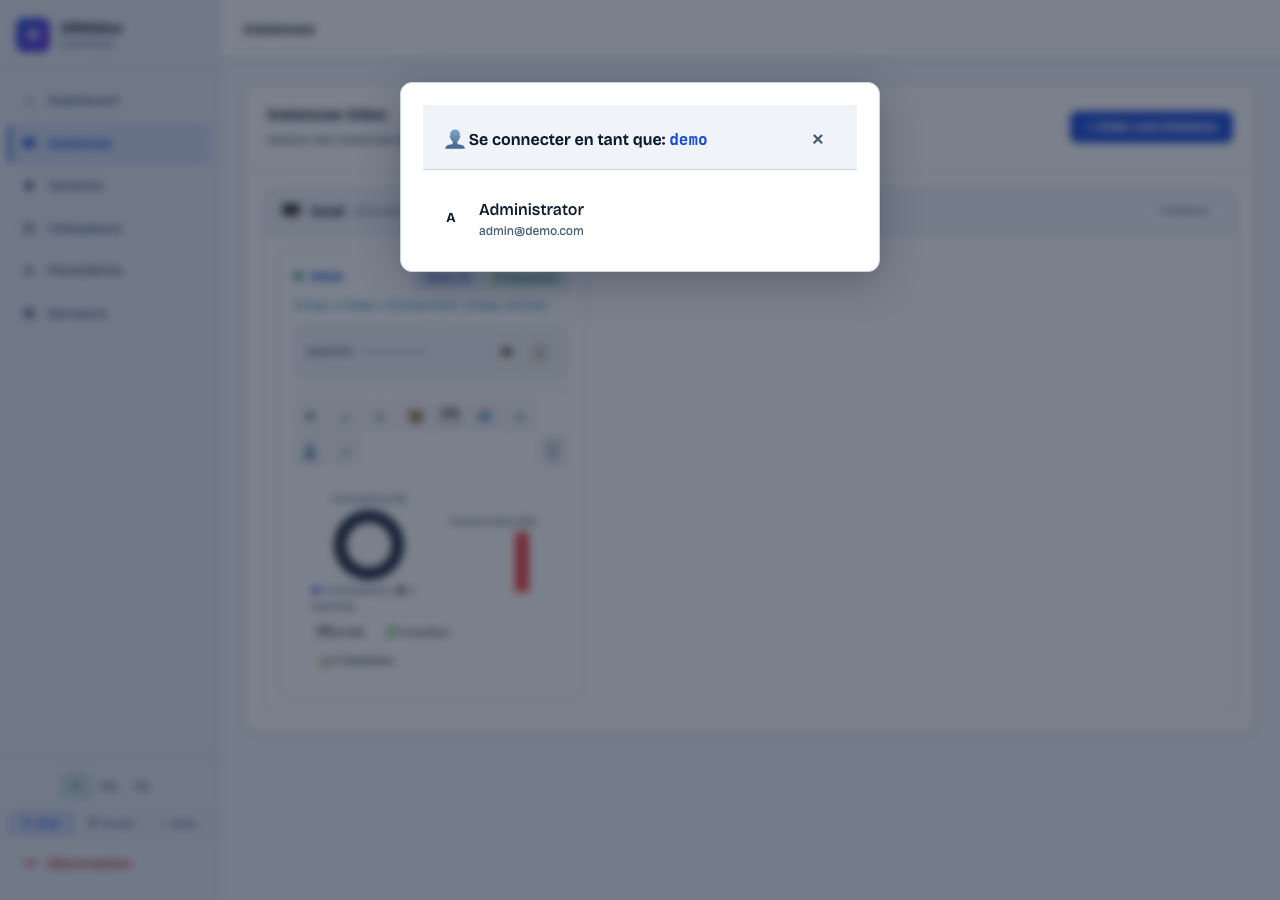 Connexion en tant qu'utilisateur Odoo